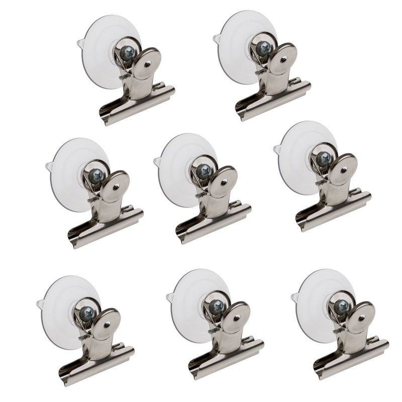 JZMYXA Suction-Cup Clip, JZMYXA Plastic Round Suction Cup Clip Advertising Pop Display Holder Stand Clamp Set of 8 - Image 1